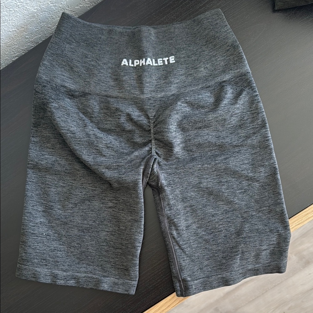 Alphalete Gray Bike Shorts with Stretchy Fit